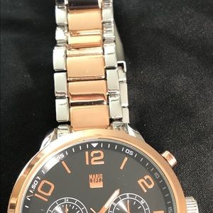 Brass and silver watch